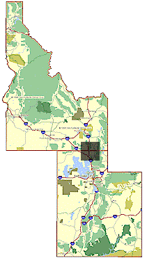 Map of Idaho & Utah